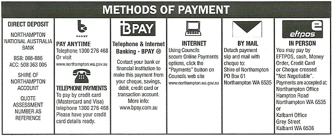 Rates payment options